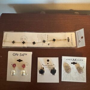 Kate Spade, Anne Klein. On 34th Jewelry Bundle. Earrings and bracelet.